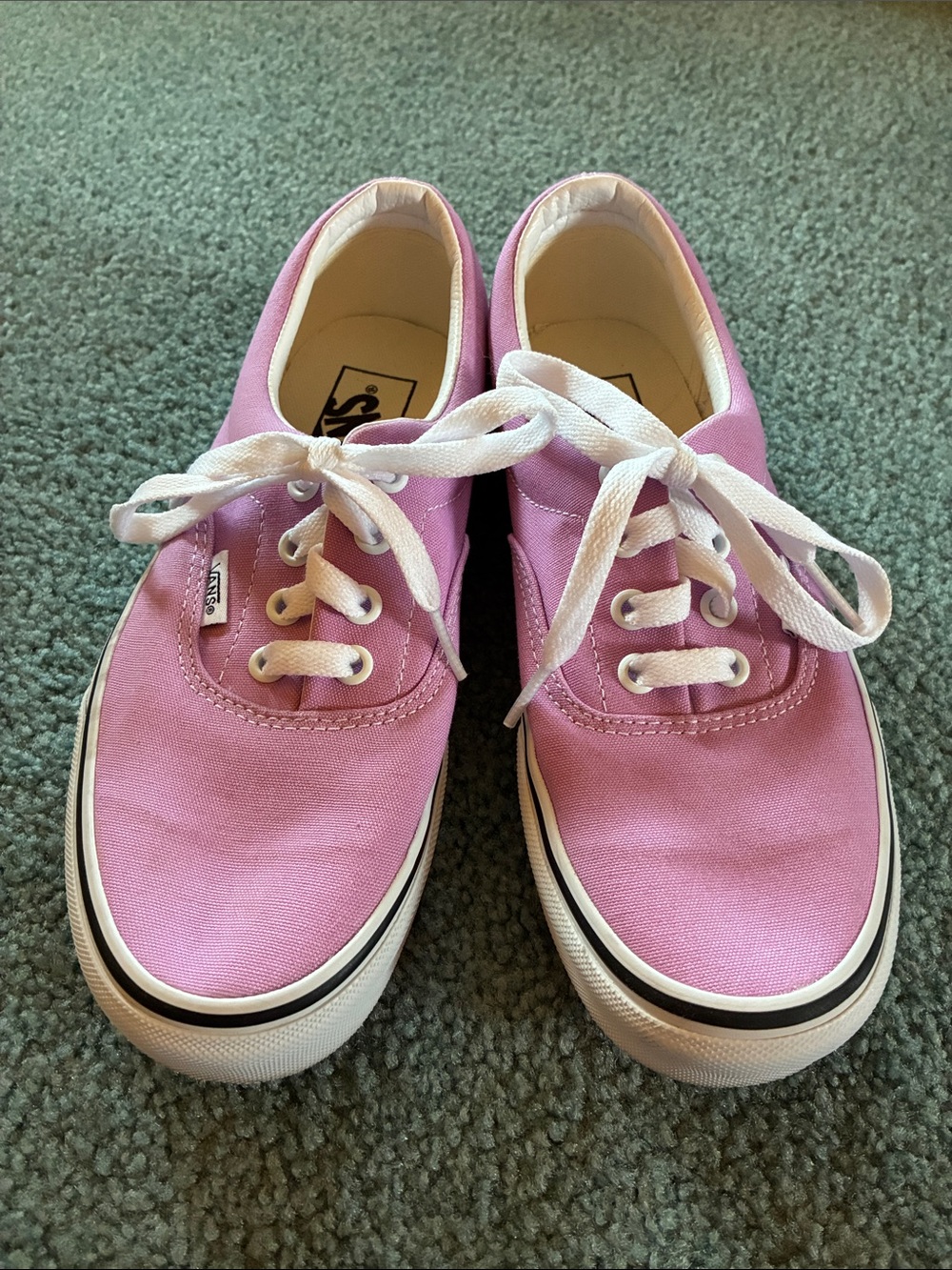 Vans Pink Canvas Low-Top Sneakers with White Laces
